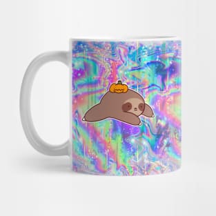 Pumpkin Sloth Rainbow Holographic Mug